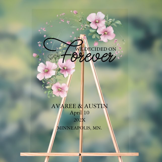 We Decided On Forever Wedding Acrylic Sign (Neutral)