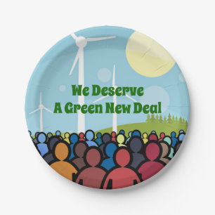 We Deserve a Green New Deal Paper Plate