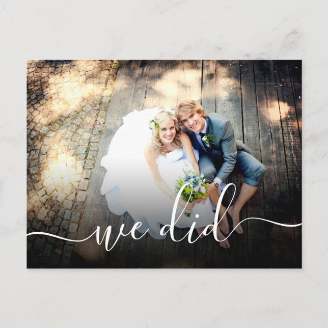 We Did Casual Wedding Reception Invitation Postcard (Front)
