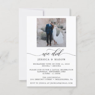 We Did - Celebration Invite Eloped Announcement