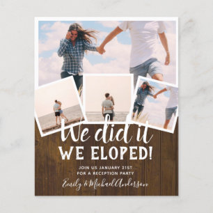 We Did It ELOPEMENT PHOTO Wedding RECEPTION Budget Flyer