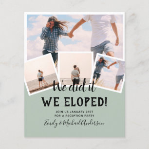We Did It ELOPEMENT PHOTO Wedding RECEPTION Budget Flyer