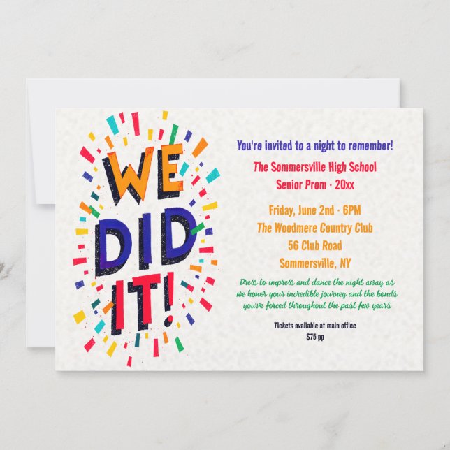 We Did It Invitation (Front)