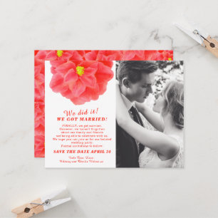 We did it married camellia red wedding party