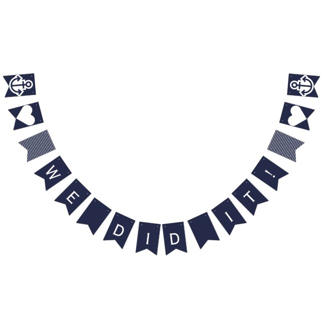 We Did It Nautical Wedding Anchor Bunting (All)