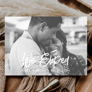 We Did Modern Custom Photo Wedding Announcement