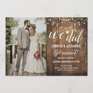 We Did Wedding Reception Invitation