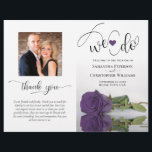 We Do Amethyst Purple Rose & Photo Wedding Program<br><div class="desc">This beautiful wedding program is both modern and elegant. The DIY folded design features modern script lettering on the front reading "we do" with the names of the couple and wedding date/location. There is a photo of a beautiful amethyst purple coloured rose reflecting in a pool of water with waves...</div>
