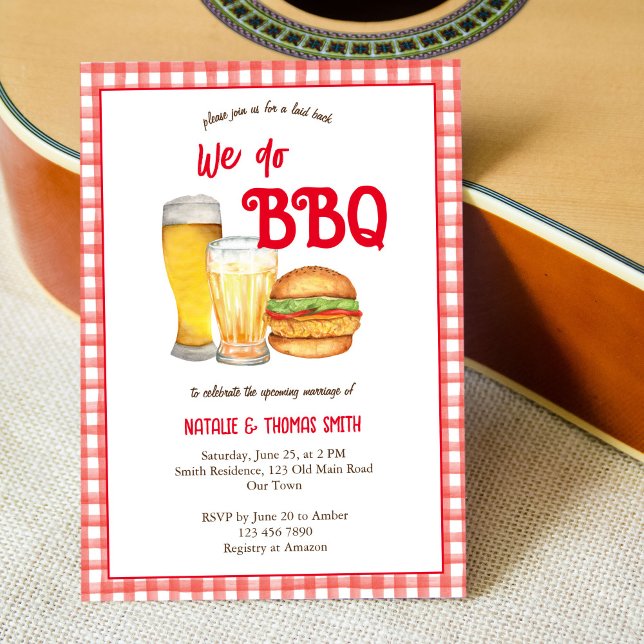We do BBQ barbecue bridal shower couples shower Invitation (Creator Uploaded)