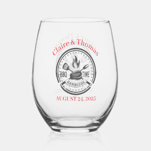 We Do Bbq Holiday Party Stemless Wine Glass