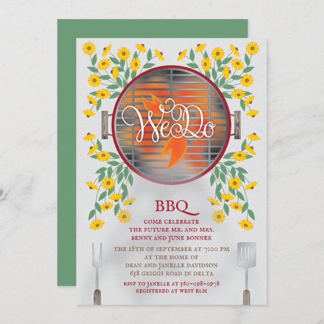 We Do BBQ Wedding Shower Invitation (Front/Back)