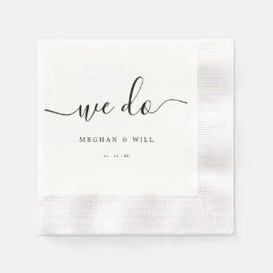 We Do Calligraphy Rustic Wedding Reception  Napkin