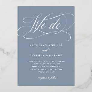 WE DO Classic Calligraphy Wedding Silver