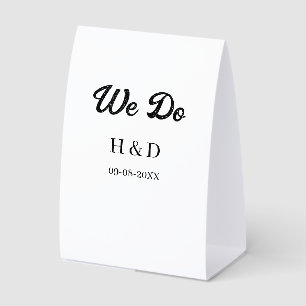 WE DO COUPLE NAME LETTER WEDDING DATE SIMPLE