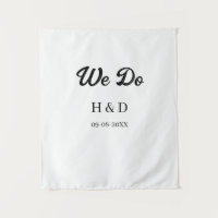WE DO COUPLE NAME LETTER WEDDING DATE SIMPLE