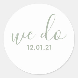 We Do Dated Wedding Seal Sticker
