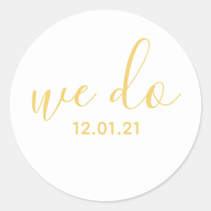 We Do Dated Yellow Wedding Envelope Seal