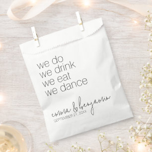 We Do Drink Eat Dance - Modern Wedding Favour Bag