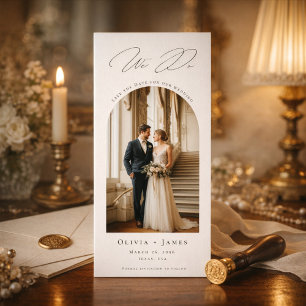 We Do Elegant Arch Photo Old Money Wedding Save The Date