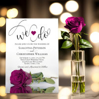 We Do Elegant Cassis Magenta Rose Romantic Wedding