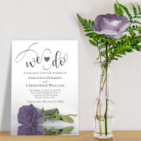 We Do! Elegant Dusty Purple Rose Romantic Wedding