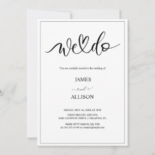 we do Elegant Minimalist Simple Wedding  Invitation
