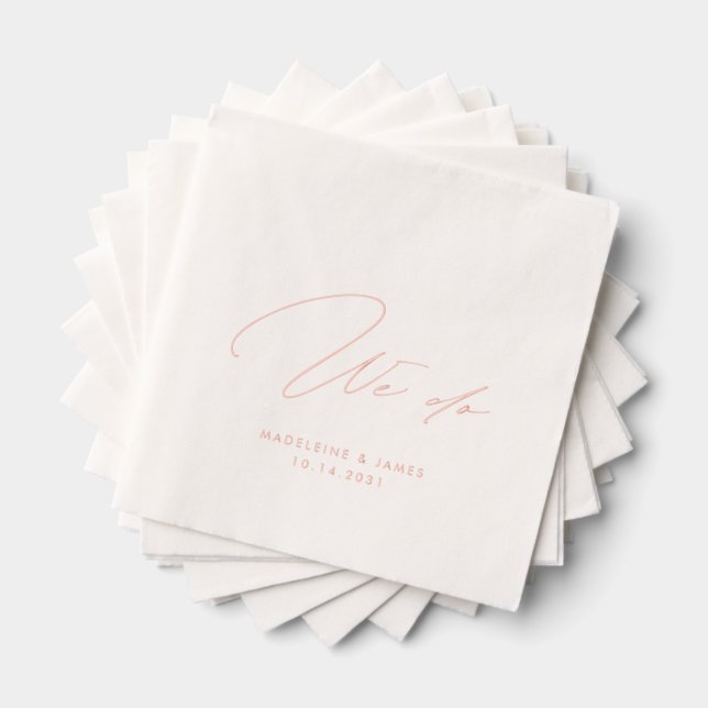 We Do Elegant Personalised Wedding Calligraphy Foil Napkins (Insitu (Stacked))