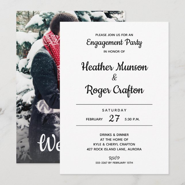 We Do! ENGAGEMENT PARTY Invites | Add PHOTO (Front/Back)