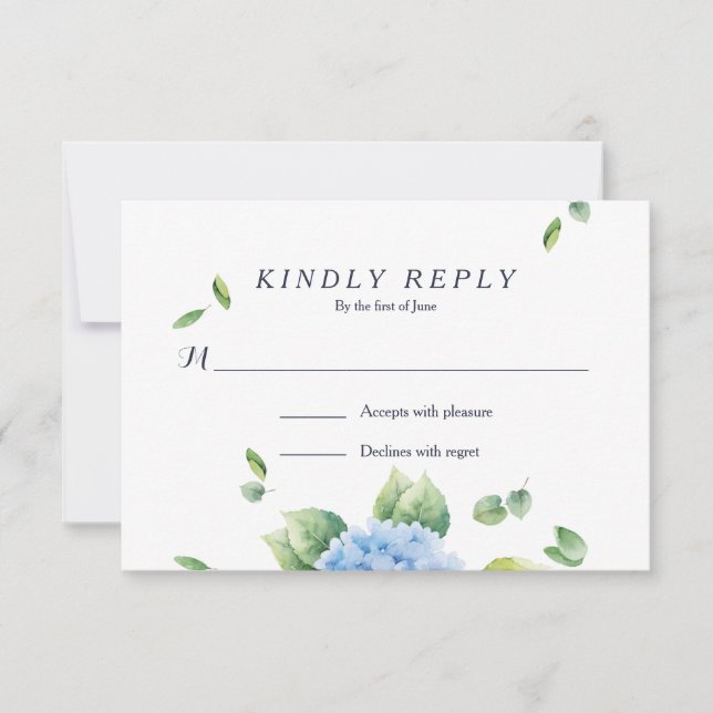 We Do Eucalyptus Hydrangea Garden RSVP Card (Front)