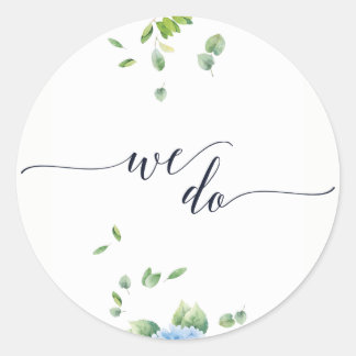 We Do Eucalyptus Hydrangea Garden Wedding Stickers