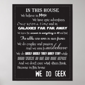 We Do Geek Poster - B/W
