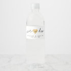 We Do Gold Heart Wedding Water Bottle Label