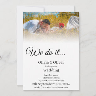 We do it - Kissing Couple on a Meadow Announcement