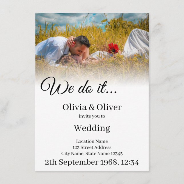 We do it - Kissing Couple on a Meadow Enclosure Card (Front)