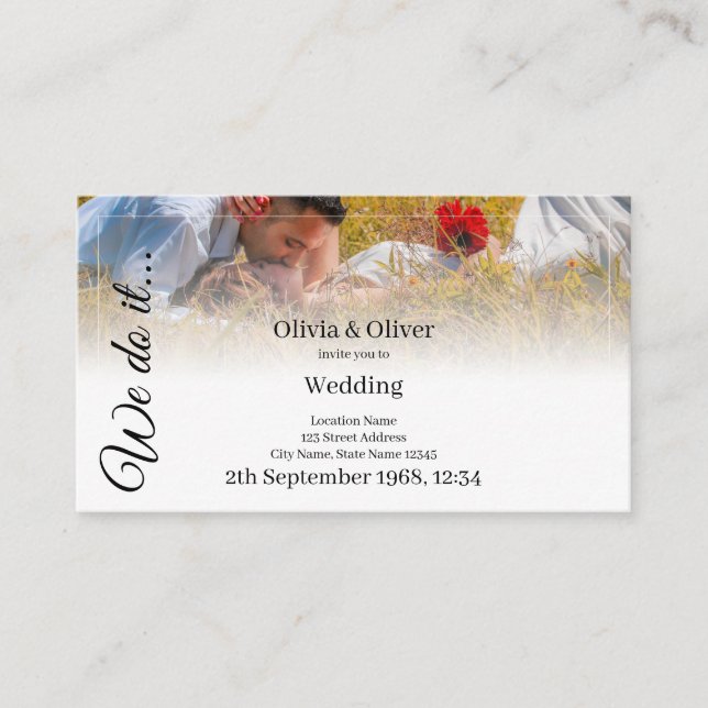 We do it - Kissing Couple on a Meadow Enclosure Card (Front)