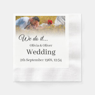 We do it - Kissing Couple on a Meadow Napkin