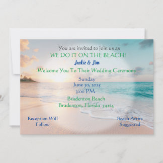 We Do It On The Beach Invitation