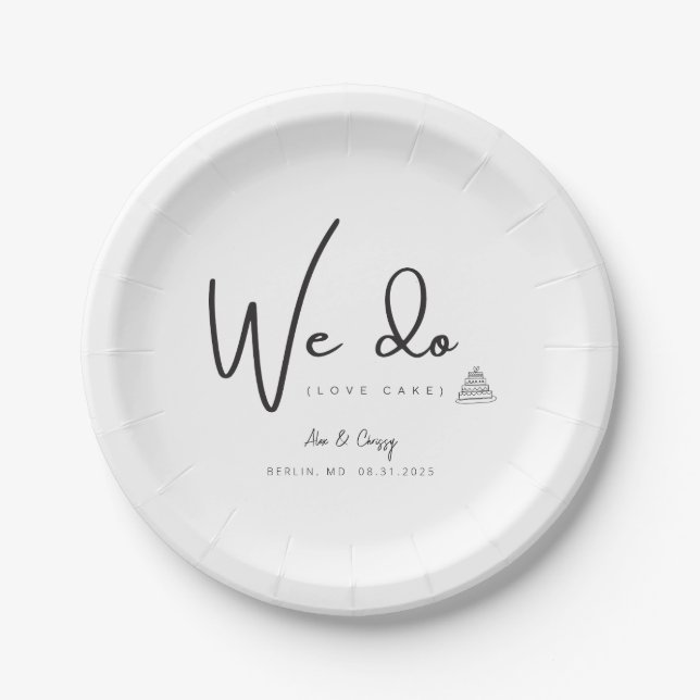 We Do Love Cake Wedding Dessert Cake Plate (Front)