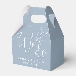 We Do Love Heart Dusty Blue Wedding Favour Box