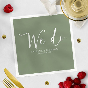 We Do Modern Calligraphy Wedding Napkin