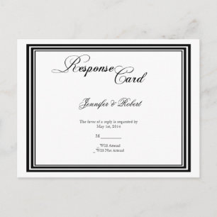 We Do Modern Frame Black White RSVP Postcard
