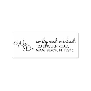 We Do Modern Typography Wedding Rubber Stamp