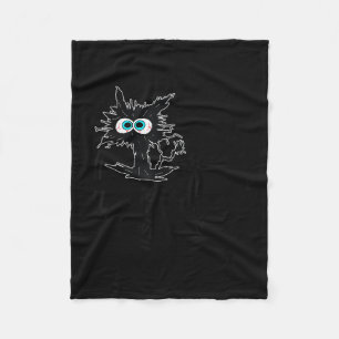 We Do Not Care Club Black Cat Sarcastic Saying Fleece Blanket