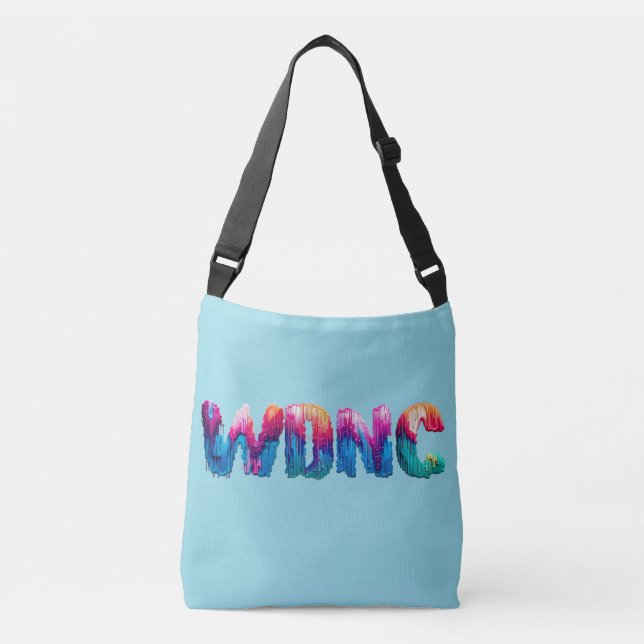 We Do Not Care in Dripping Paint Crossbody Bag (Front)