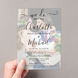 We Do Part Two Wedding Photo Sequel Script  Acrylic Invitations