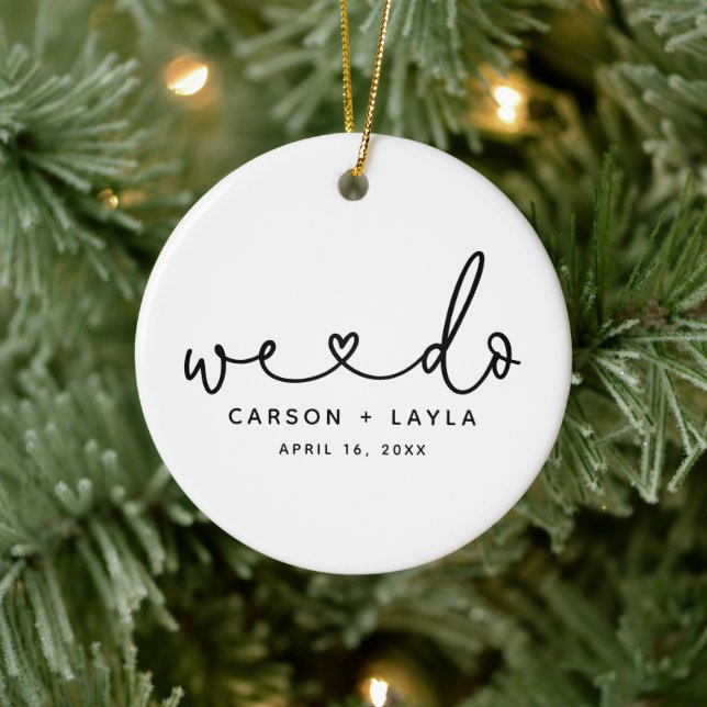 We Do Personalised Wedding Ceramic Ornament (Tree)