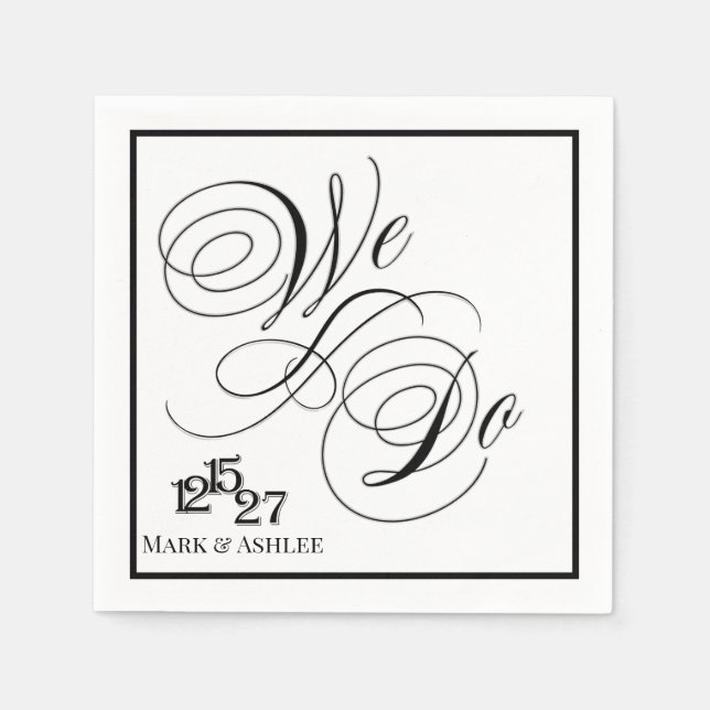 We Do Personalised Wedding Napkin (Front)