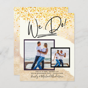 We Do! PHOTO Engagement Party Invitations Budget