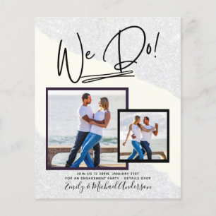 We Do! PHOTO Engagement Party Invitations Budget Flyer
