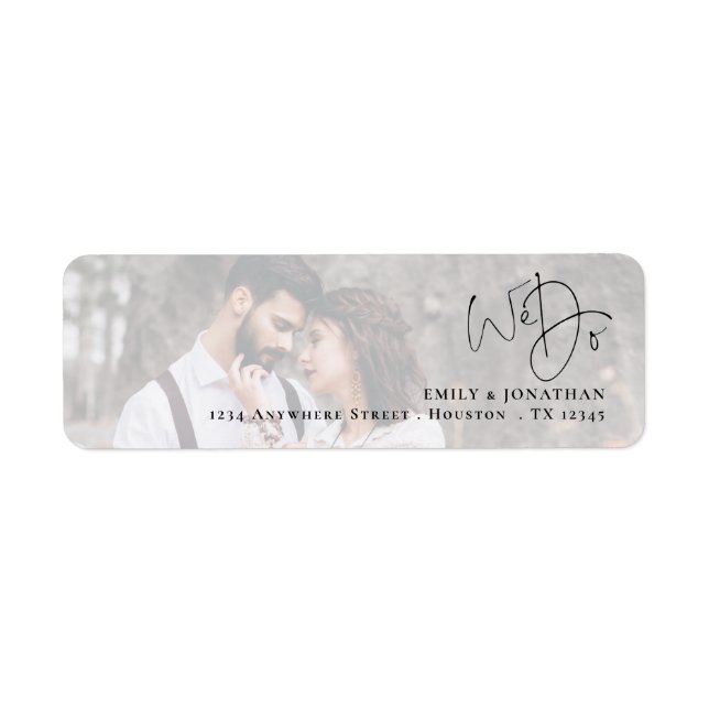 We Do Photo Return Name Address Wedding  Label (Front)